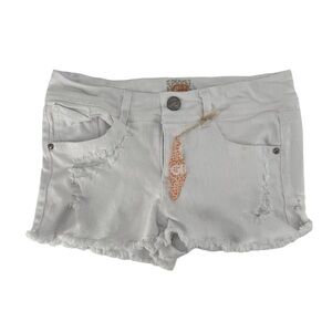 NWT GB White Ripped Cur Off Rough Hem Jean Shorts Size 7 Women’s